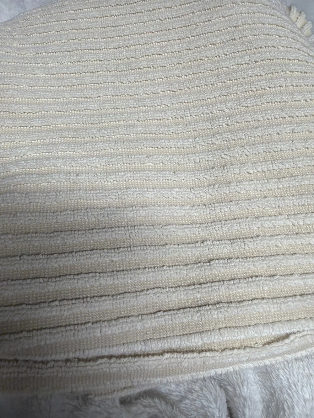 BIANCA Cream Ribbed 100% Cotton bath towel 26.5”x 54” luxurious